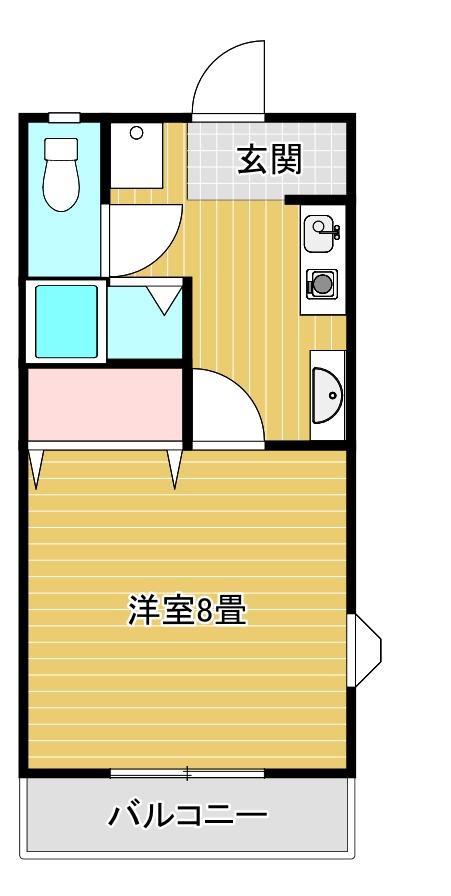 コーポアスワンII(1K/2階)の間取り写真