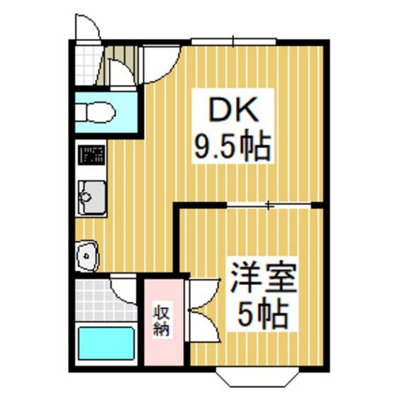 アバランチII(1DK/3階)の間取り写真