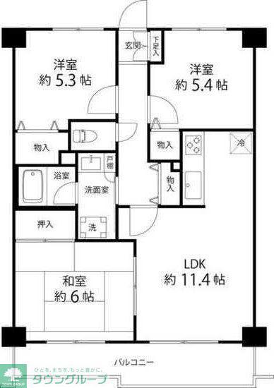 T S GARDEN光が丘(3LDK/3階)の間取り写真
