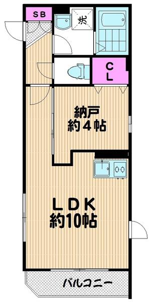 エルセリート北戸田IV(1LDK/3階)の間取り写真