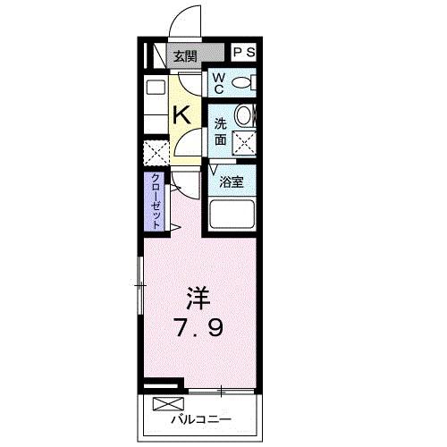 ショコラータ湘南(1K/1階)の間取り写真