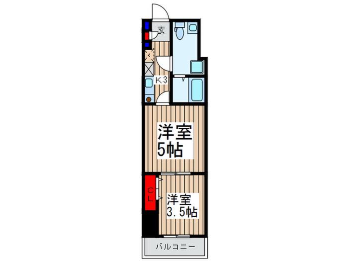 アクシーズタワー大門町(2K/6階)の間取り写真