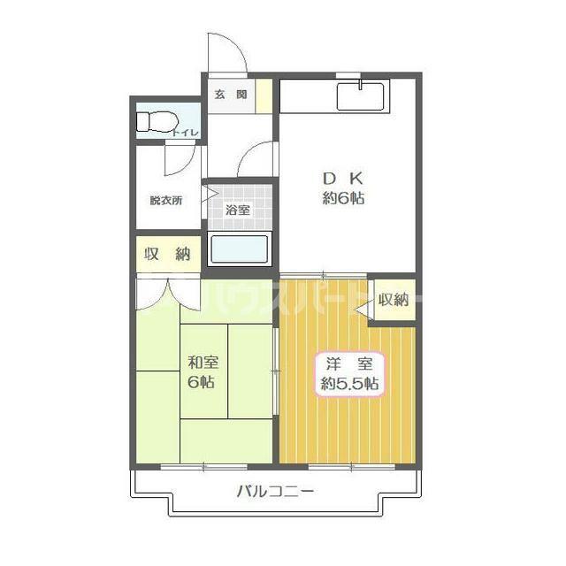ドエル南葛西(2DK/3階)の間取り写真