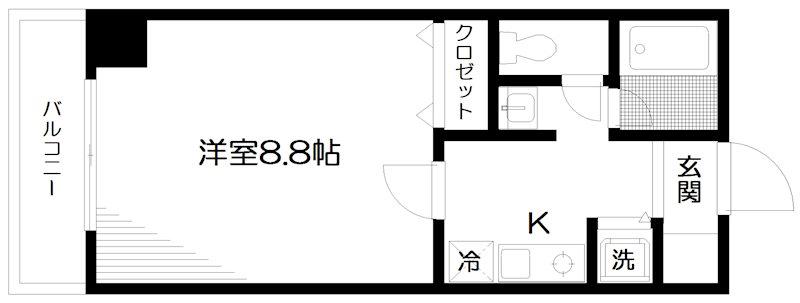 サンピア西須賀(1K/2階)の間取り写真
