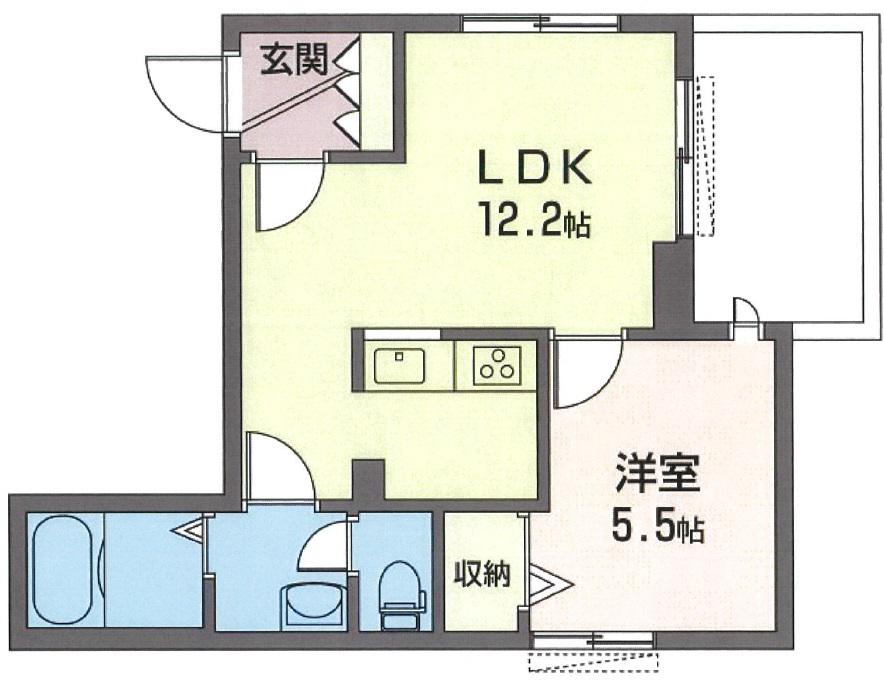 シェソワ信濃町(1LDK/3階)の間取り写真