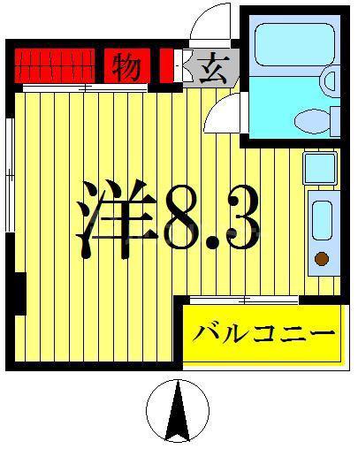 エスポワールスギタ(ワンルーム/4階)の間取り写真