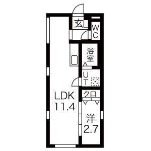 SQUARE MINAMISENJU(1LDK/4階)の間取り写真