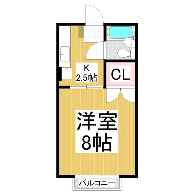 グリーンピア 北館(1K/2階)の間取り写真