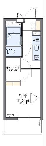 レオパレスカーサ みずほ(1K/2階)の間取り写真