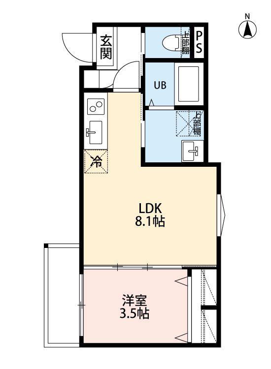 ROBOT HOME 西大宮V(1LDK/2階)の間取り写真