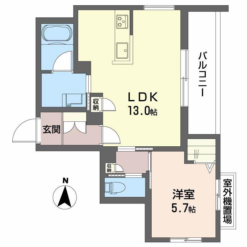 ティーエヌ伍番館(1LDK/2階)の間取り写真