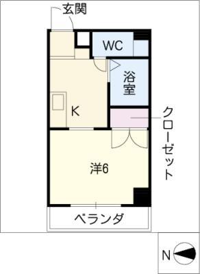 グレース平針(1K/1階)の間取り写真