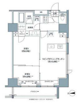 パークハビオ東中野(2LDK/12階)の間取り写真