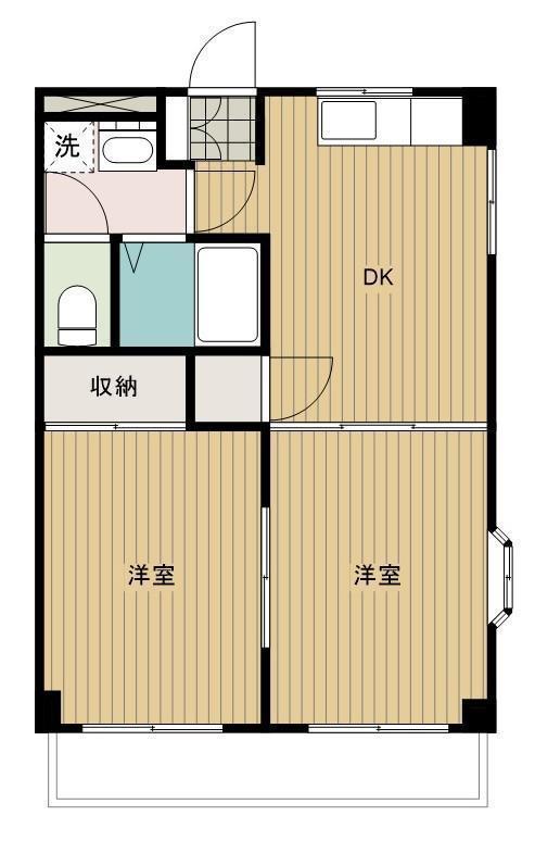 ルーセントS-2(2DK/1階)の間取り写真