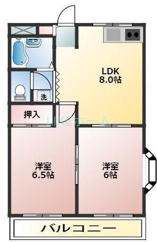 パルファミール(2LDK/1階)の間取り写真