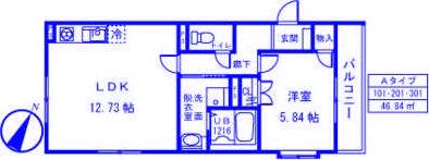 BLANC RIVIERE(1LDK/3階)の間取り写真