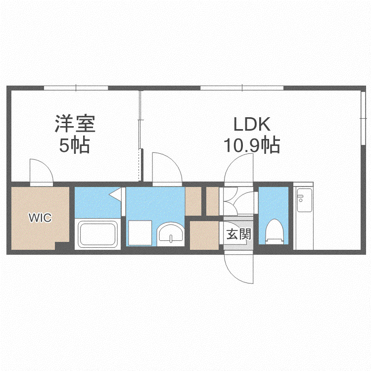 ステラ幌西(1LDK/2階)の間取り写真