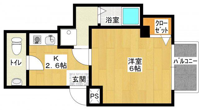 プチメゾンM(1K/1階)の間取り写真