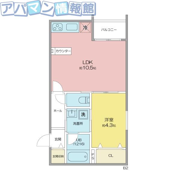 プリマヴェーラ(1LDK/3階)の間取り写真