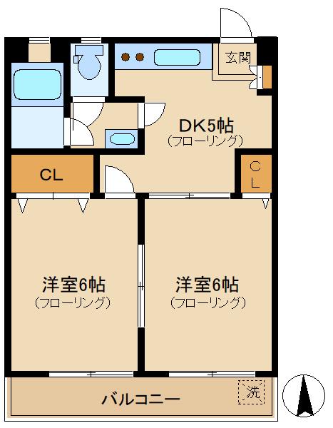 高千穂マンション(2DK/3階)の間取り写真