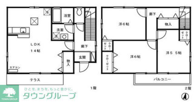 クレアールD(3LDK/1階)の間取り写真