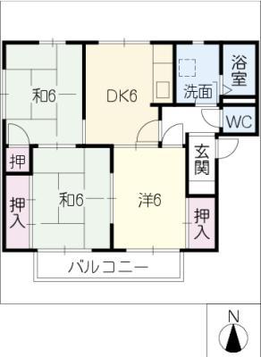 フレグランスヒガシワキ(3DK/2階)の間取り写真