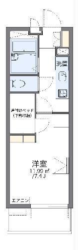 レオパレスゆとろぎ岡部(1K/2階)の間取り写真