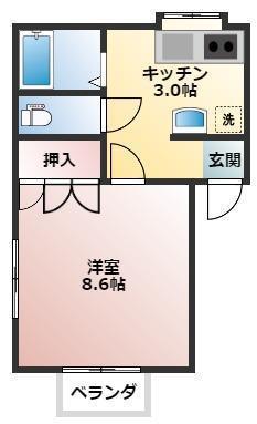 ブリックハイツ(1K/1階)の間取り写真