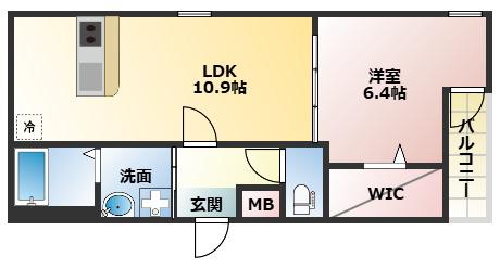 フジパレス今川II番館(1LDK/3階)の間取り写真