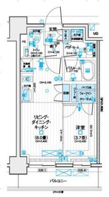 デュオステージ海老名II(1LDK/5階)の間取り写真
