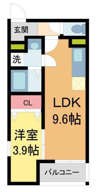 REGIES川西能勢口(1LDK/2階)の間取り写真