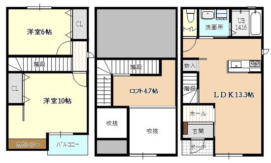 フィレール(2SLDK/1階)の間取り写真