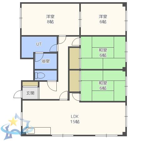 ローヤルハイツ南29条(4LDK/1階)の間取り写真