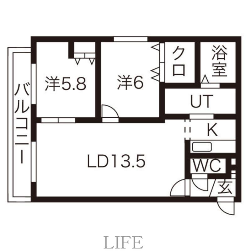 サラベルヴェデ-レ(2LDK/5階)の間取り写真