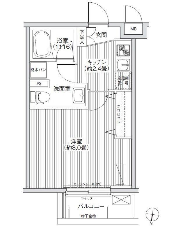 BLESS新中野(1K/1階)の間取り写真