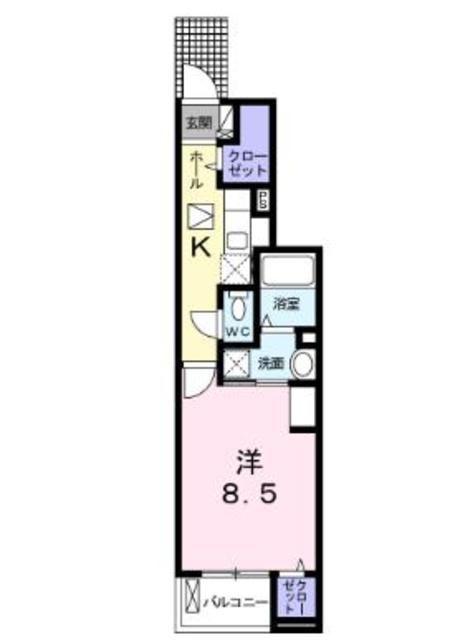トゥウィンクルアーク壱番館(1K/1階)の間取り写真
