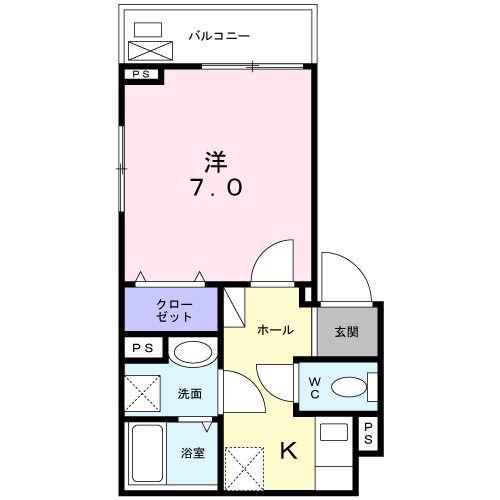 グランデパール 北小岩(1K/3階)の間取り写真