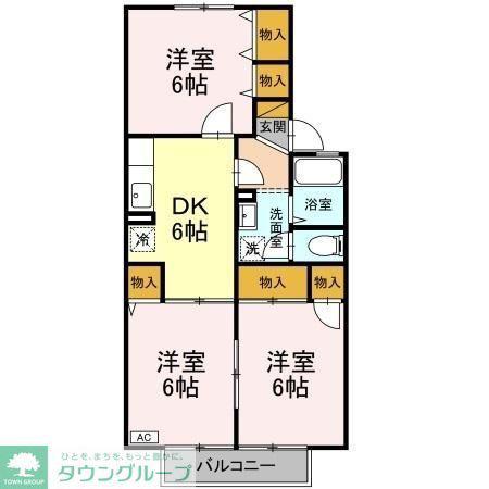 アルシュ11(3DK/2階)の間取り写真