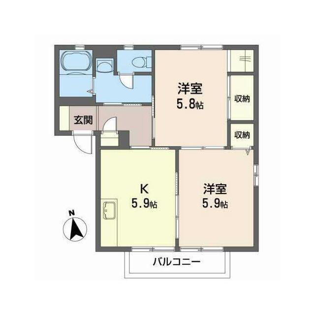 HOUSE28C(2K/1階)の間取り写真