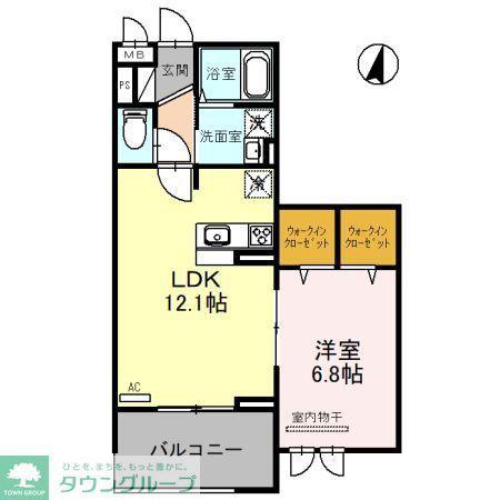 RESILIENCE A(1LDK/2階)の間取り写真