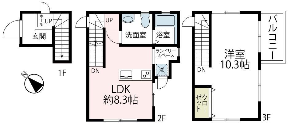 富士見フォーテラス(1LDK/1階)の間取り写真