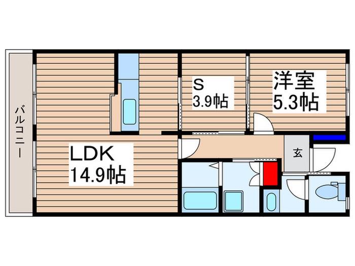 コーポレートふじみ野(1SLDK/4階)の間取り写真