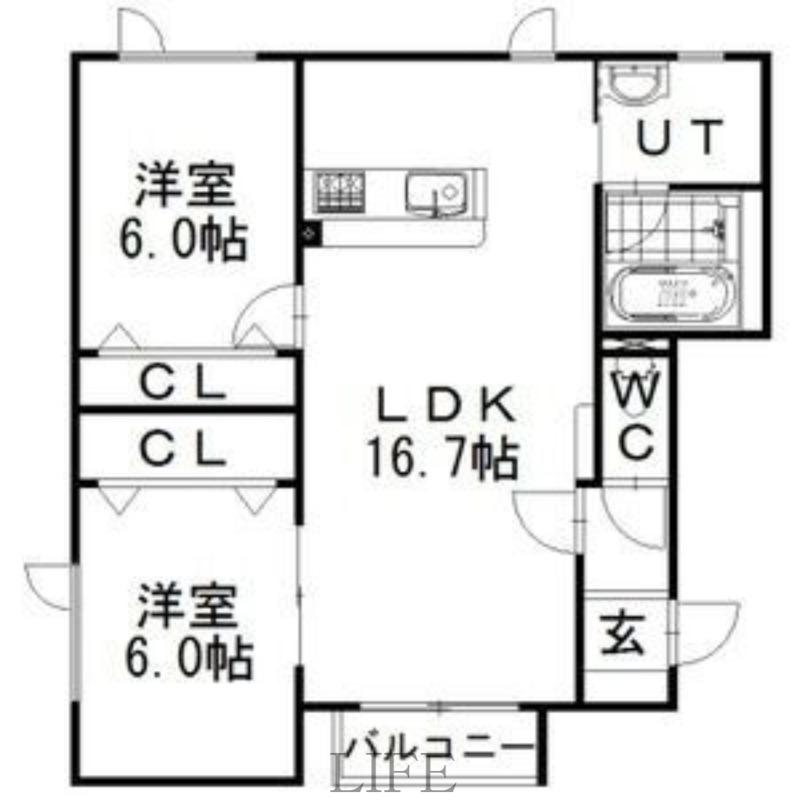BELLE N・M(2LDK/1階)の間取り写真