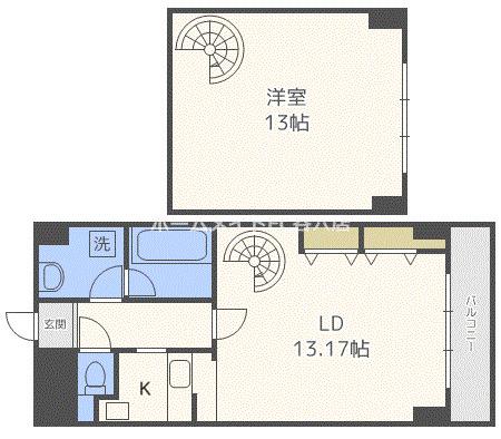 ブラーヴォ扇町(1LDK/8階)の間取り写真