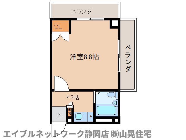 モアクレスト田町(1K/2階)の間取り写真