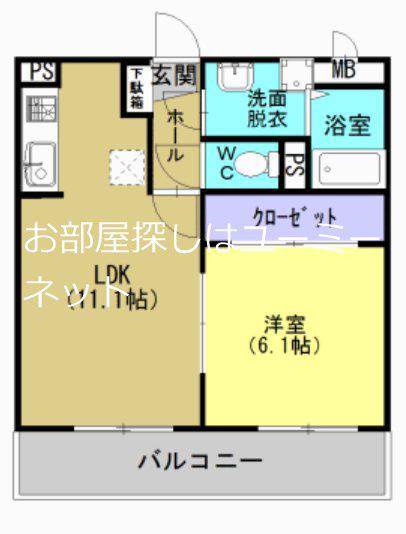 フィルセント(1LDK/2階)の間取り写真