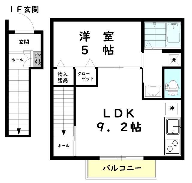 PRECIOUS(1LDK/2階)の間取り写真