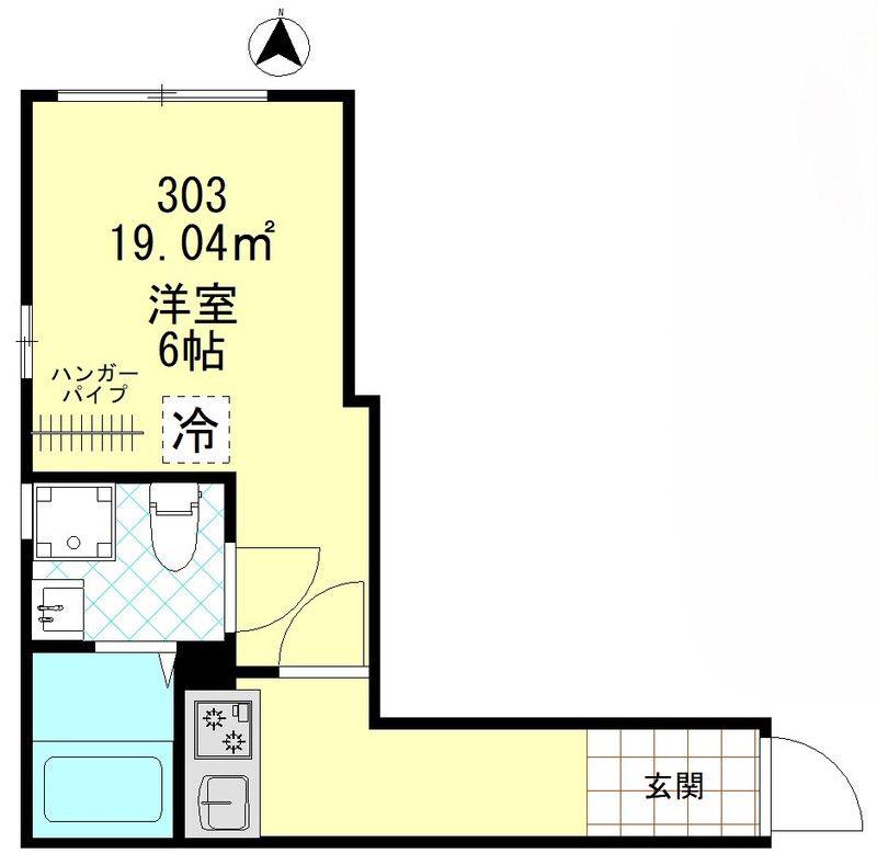 クレール蓮根(1K/3階)の間取り写真