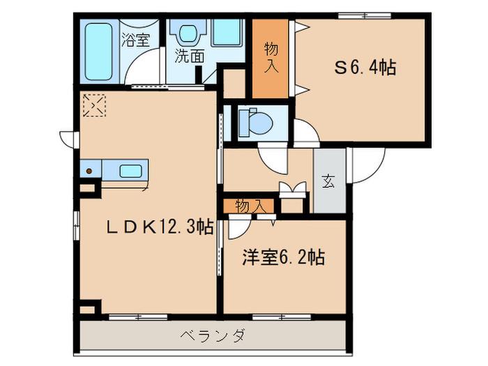 ヴィラフルール御陵(ワンルーム/1階)の間取り写真