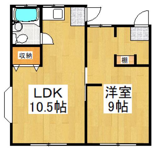 メゾンエクセK(1LDK/1階)の間取り写真